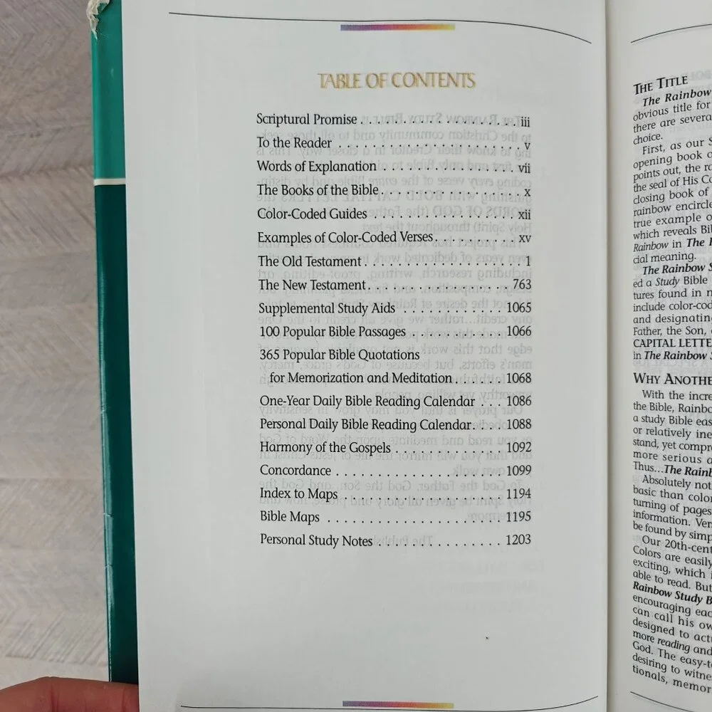 The Rainbow Study Bible Living Bible Edition Bold Letter Hardcover 1986 - Picture 5 of 9